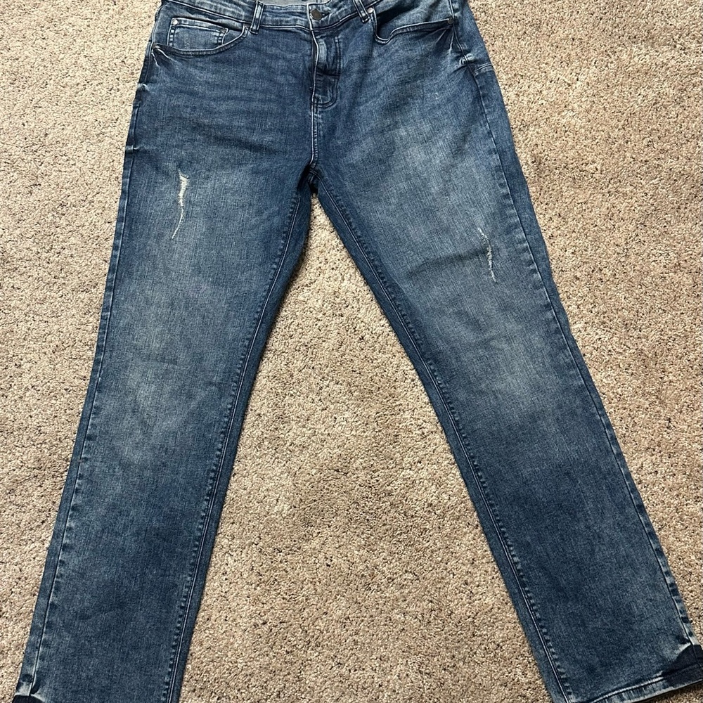 Karl Lagerfeld Men's Dark Blue Straight Jeans